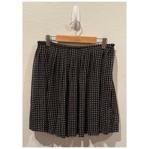 MADEWELL Black White Retro Style Chiffon Flare Mini Skirt